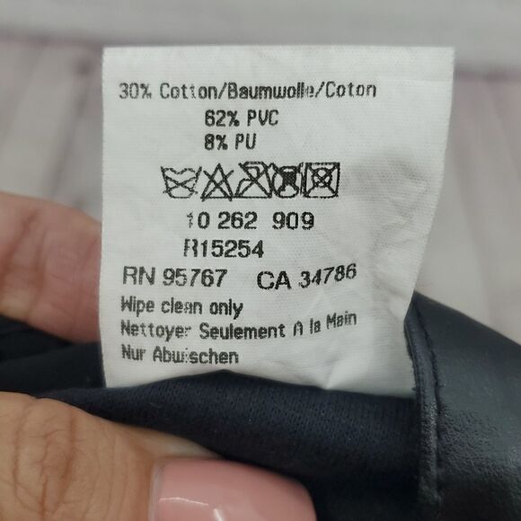 Mavi Chrissy Black Faux Leather Pants  Boot Cut Leg, Front Pockets. Retro 31/30 - Picture 12 of 16